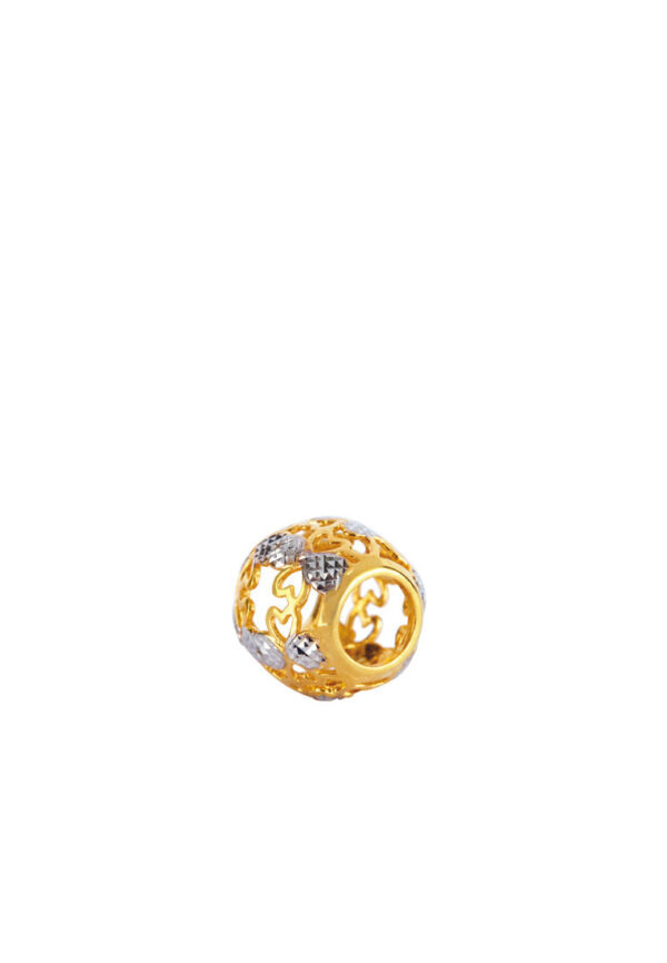 TOMEI Clover of Heart Mosaic Charm, Yellow Gold 916
