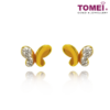 TOMEI Dual-Tone Lovingly Sweet Butterfly Earrings | Tomei Yellow Gold 916