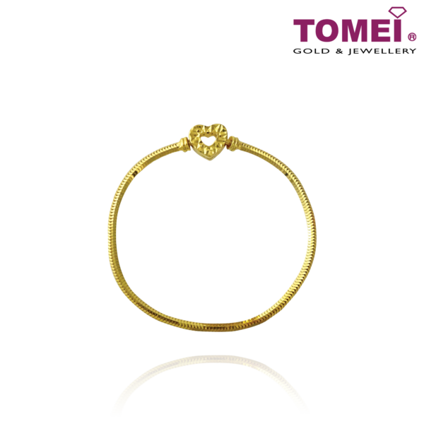 TOMEI Chomel Love Bracelet, Yellow Gold 916 (TM-YG1178B-16CM-1C)