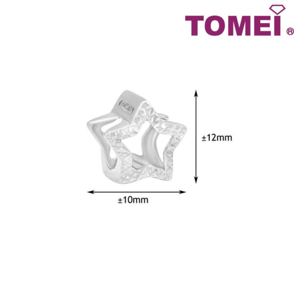 TOMEI Glittering Star Charm, White Gold 585