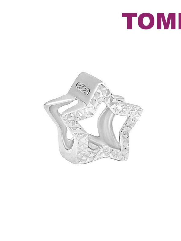 TOMEI Glittering Star Charm, White Gold 585