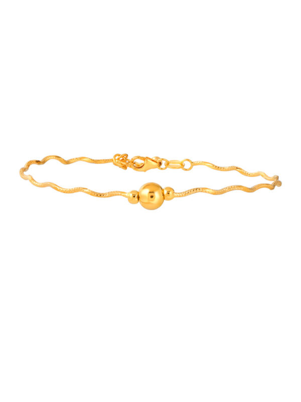 TOMEI Ball with Wavy Chain Bangle, Yellow Gold 916