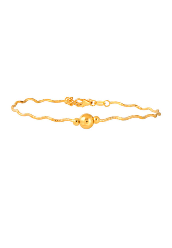 TOMEI Ball with Wavy Chain Bangle, Yellow Gold 916
