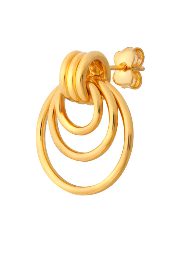 TOMEI Lusso Italia Triple Circle Earrings, Yellow Gold 916