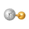 TOMEI Dual Tone Ball Stud Earrings, Yellow Gold 916