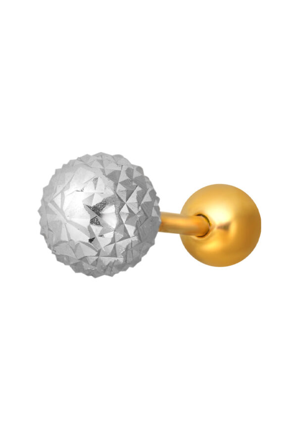 TOMEI Dual Tone Ball Stud Earrings, Yellow Gold 916