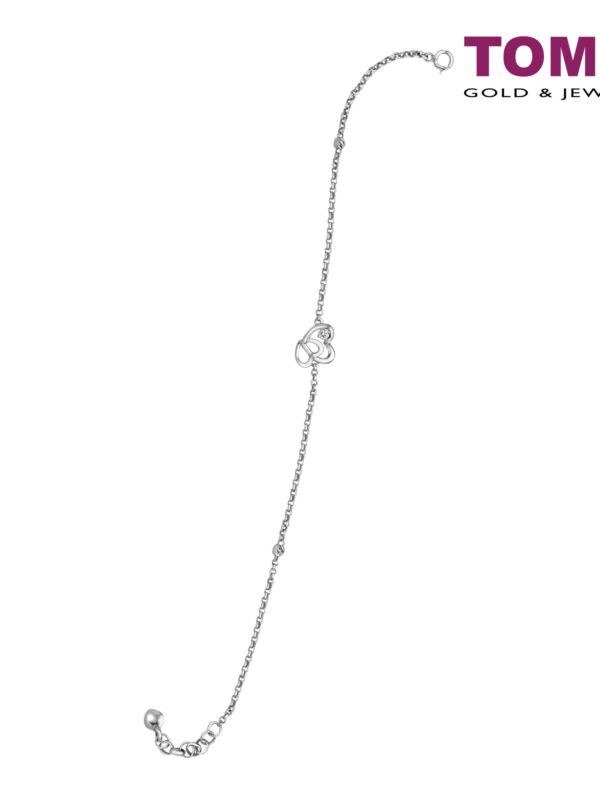 TOMEI Entwined Heart Bracelet I Diamond White Gold 375 (B0976)