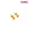 TOMEI Classic Round Stud Earrings, Yellow Gold 916
