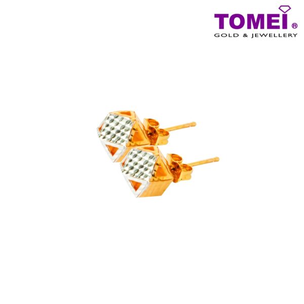 Dual-Tone Luxe Allure Earrings | Tomei Yellow Gold 916