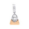 TOMEI Dangling Handbag Charm, White Gold 585