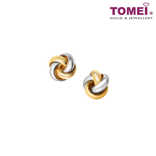TOMEI Dual-Tone Love Knot Earrings, Yellow Gold 916