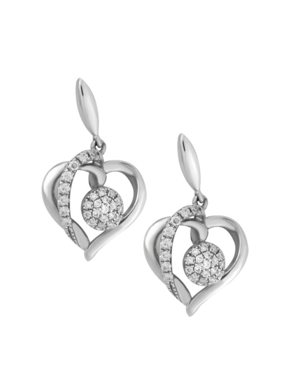 TOMEI Agleamed with Luminous Sparks of Love Earrings Diamond White Gold 375