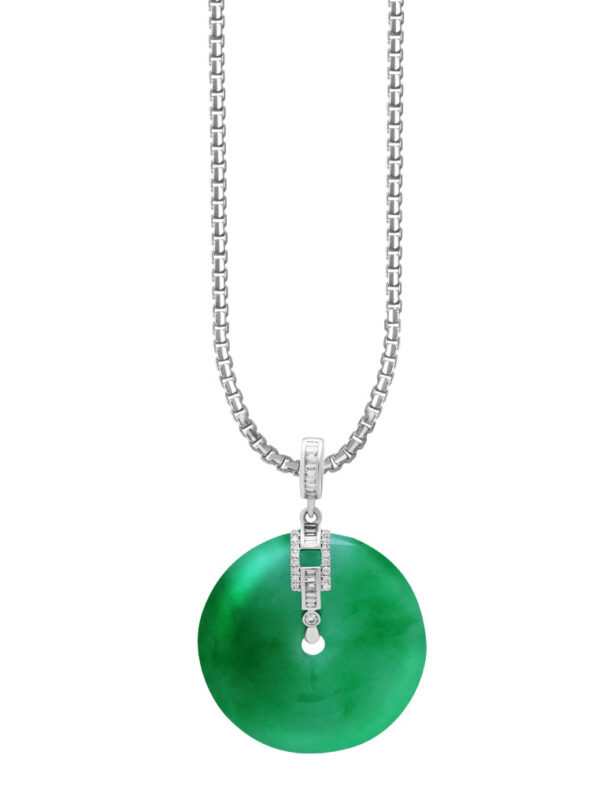 TOMEI Jade Pendant Of Harmony, White Gold 750