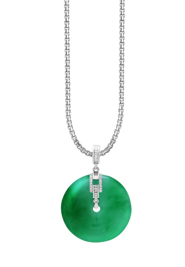 TOMEI Jade Pendant Of Harmony, White Gold 750