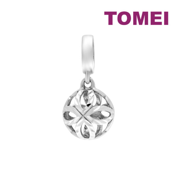 TOMEI Dangling Ball Charm, White Gold 585