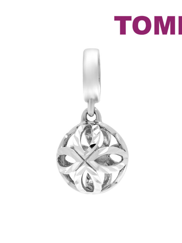 TOMEI Dangling Ball Charm, White Gold 585