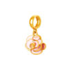 TOMEI Pink Floral Bloom Charm, Yellow Gold 916