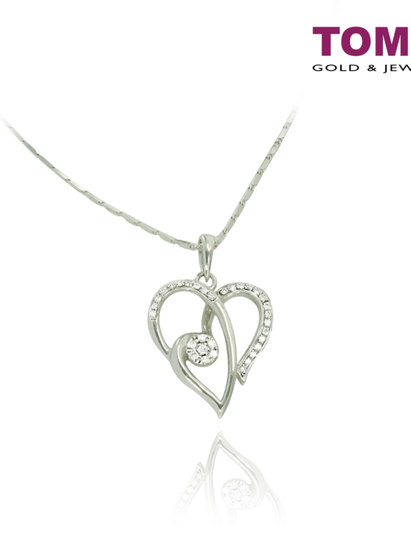 Entwined Love Diamond Pendant Set | Tomei White Gold 375/585 (P5385)