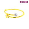 TOMEI Dual-Tone Ball & Cube Bangle, Yellow Gold 916