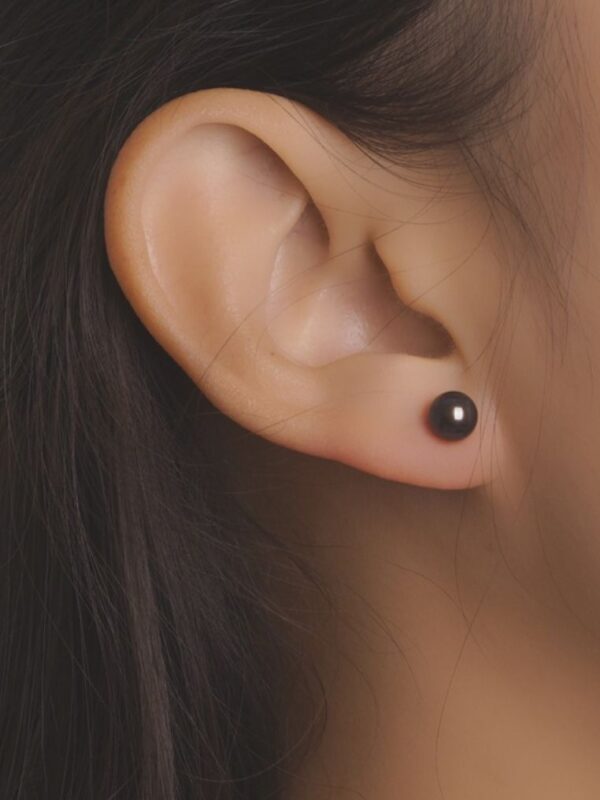 TOMEI Pearlfect Love Black Pearl Earrings, White Gold 585
