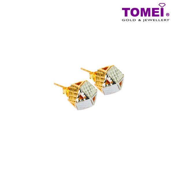 Dual-Tone Luxe Allure Earrings | Tomei Yellow Gold 916