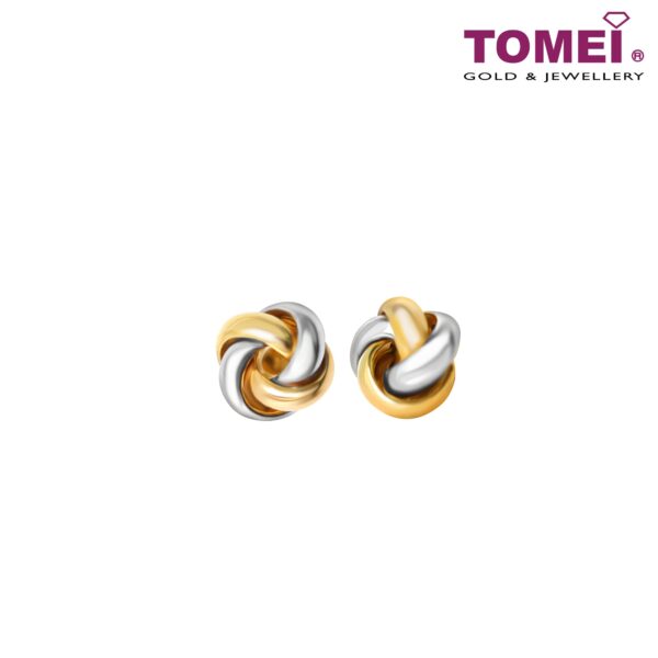 TOMEI Dual-Tone Love Knot Earrings, Yellow Gold 916