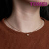 TOMEI Minimalist Love Necklace, Rose Gold 585