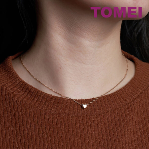 TOMEI Minimalist Love Necklace, Rose Gold 585