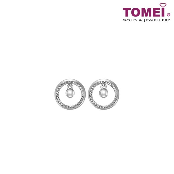 Earrings of  Spherical Duo with Effortless Elegance | Snowy Snowball Collection | Tomei White Gold 585 (14K) (E2120)