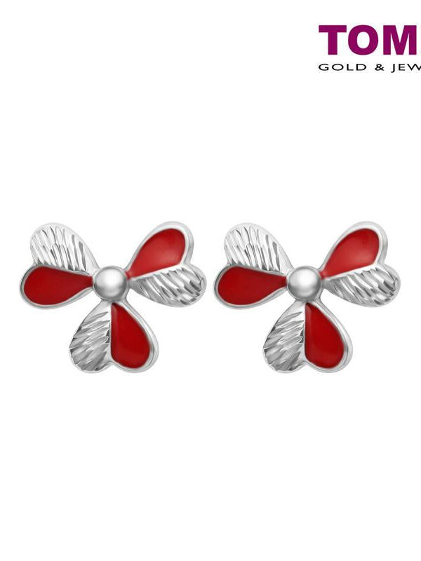 Blossoms in Rouge Earrings | Dazzling Dreams Collection | Tomei White Gold 585 (14K) (E1985)
