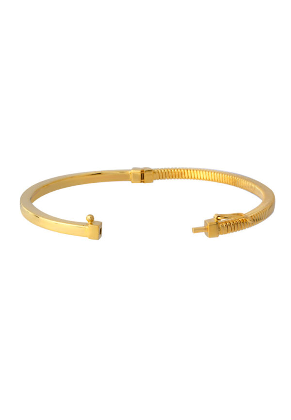 TOMEI Lusso Italia Minimalist Ribbed Bangle, Yellow Gold 916