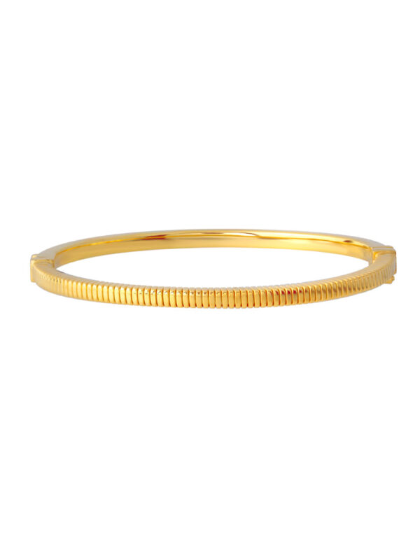 TOMEI Lusso Italia Minimalist Ribbed Bangle, Yellow Gold 916