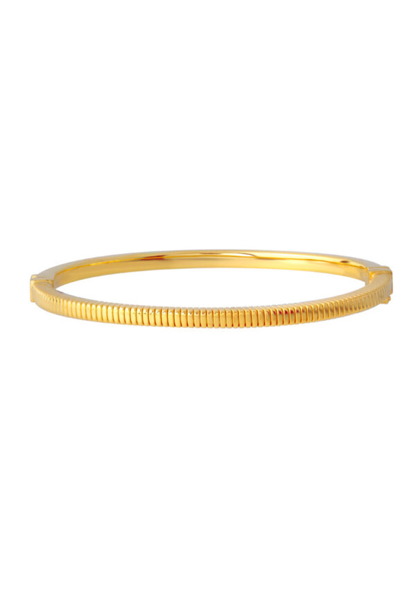 TOMEI Lusso Italia Minimalist Ribbed Bangle, Yellow Gold 916
