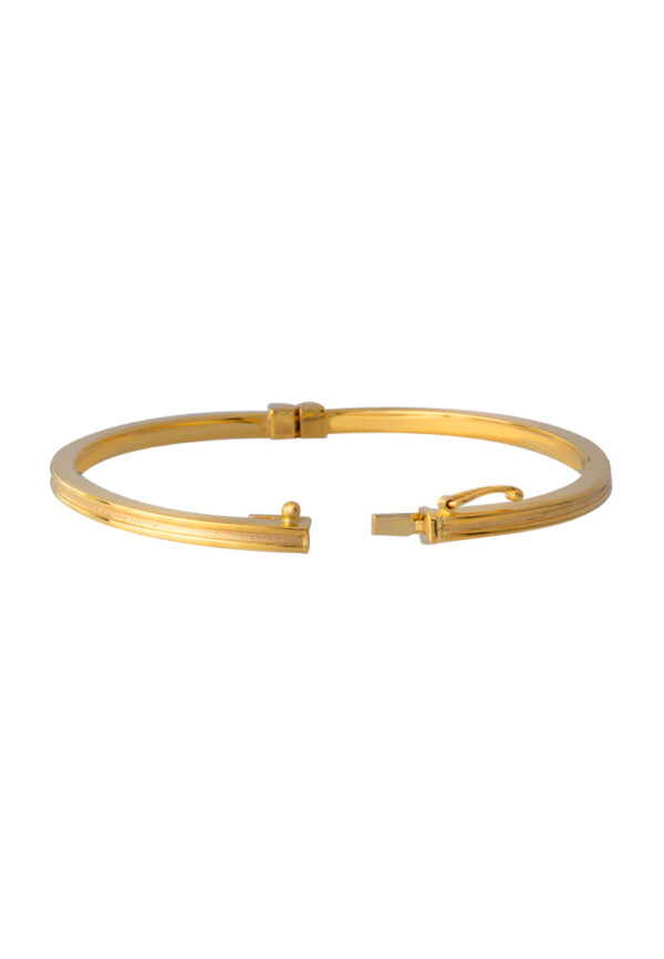 TOMEI Lusso Italia Slim Ridged Bangle, Yellow Gold 916
