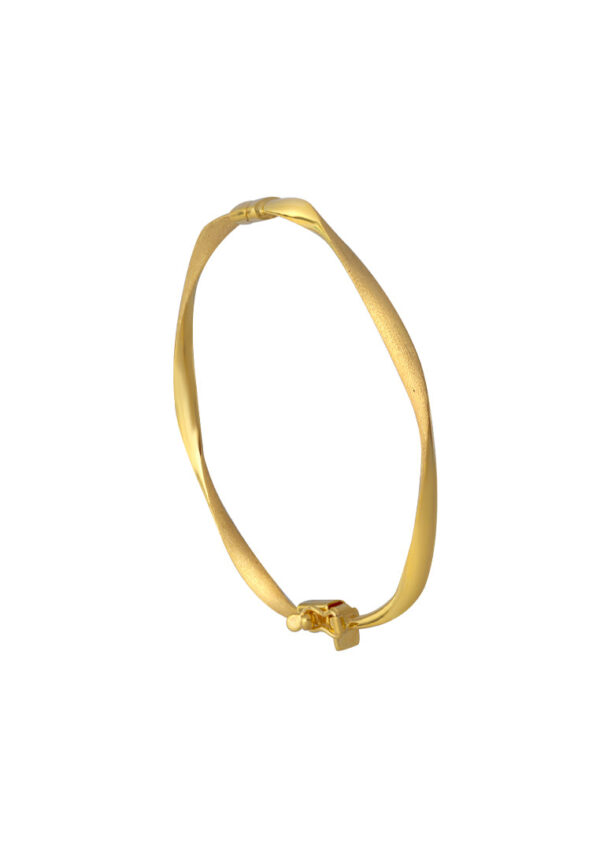 TOMEI Lusso Italia Matte Twist Bangle, Yellow Gold 916