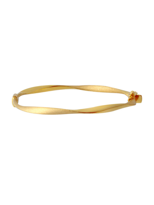 TOMEI Lusso Italia Matte Twist Bangle, Yellow Gold 916