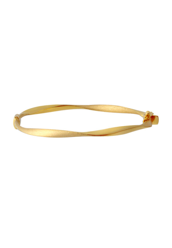TOMEI Lusso Italia Matte Twist Bangle, Yellow Gold 916