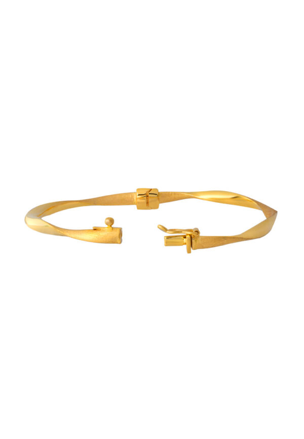 TOMEI Lusso Italia Matte Twist Bangle, Yellow Gold 916