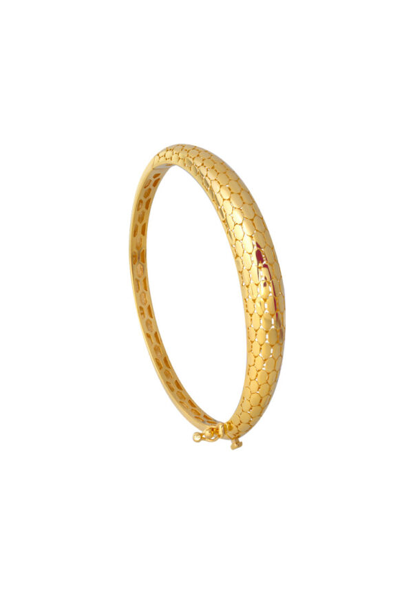 TOMEI Lusso Italia Hollow Honeycomb Bangle, Yellow Gold 916