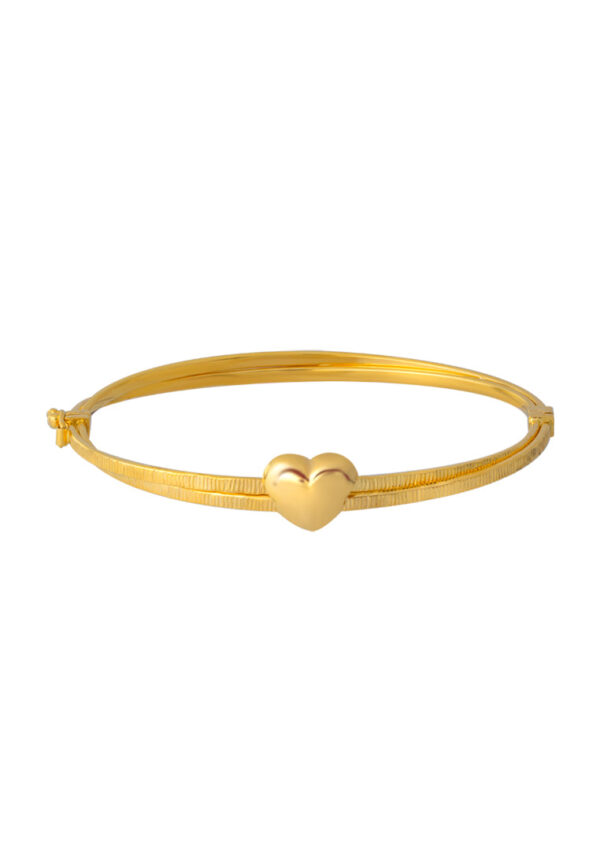 TOMEI Lusso Italia Ribbed Love Bangle, Yellow Gold 916