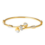 TOMEI Dual-Tone Love Arrow Bangle, Yellow Gold 916