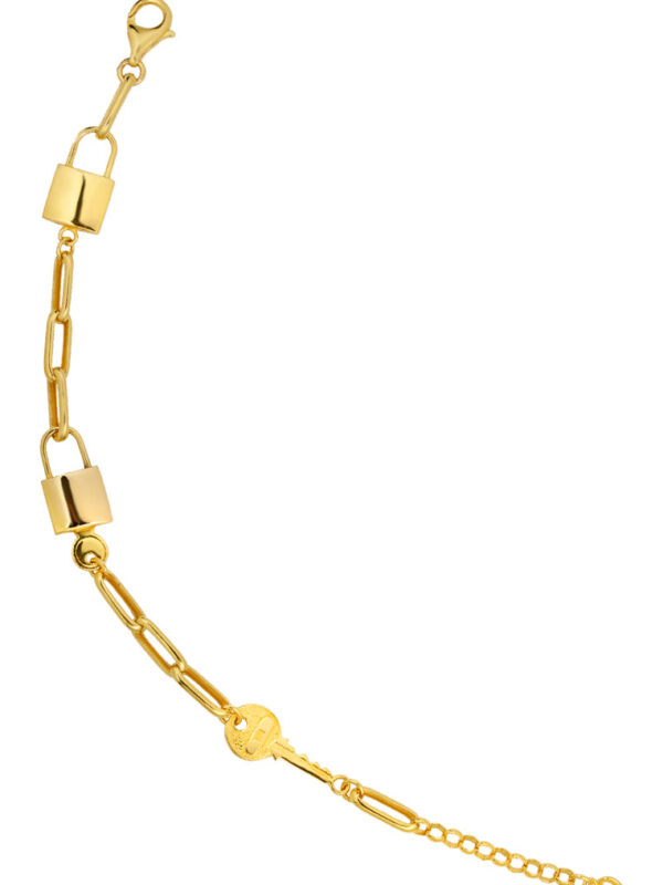 TOMEI Key & Lock Bracelet, Yellow Gold 916