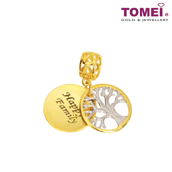 TOMEI Happy Family Tree Charm, Yellow Gold 916