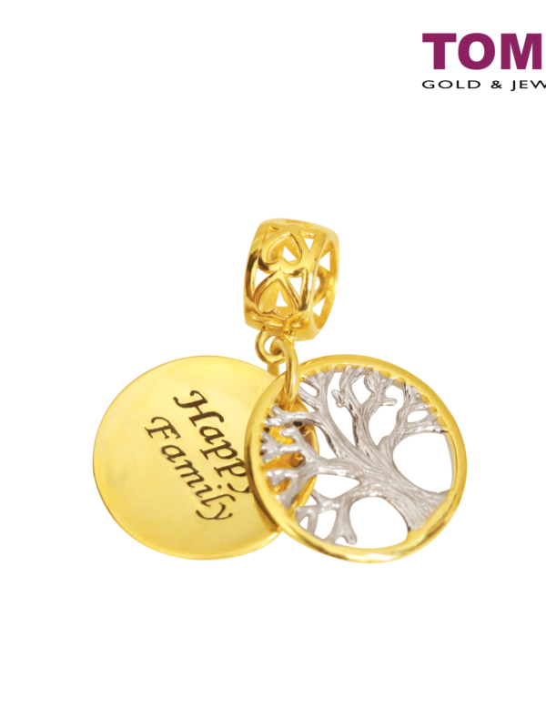 TOMEI Happy Family Tree Charm, Yellow Gold 916