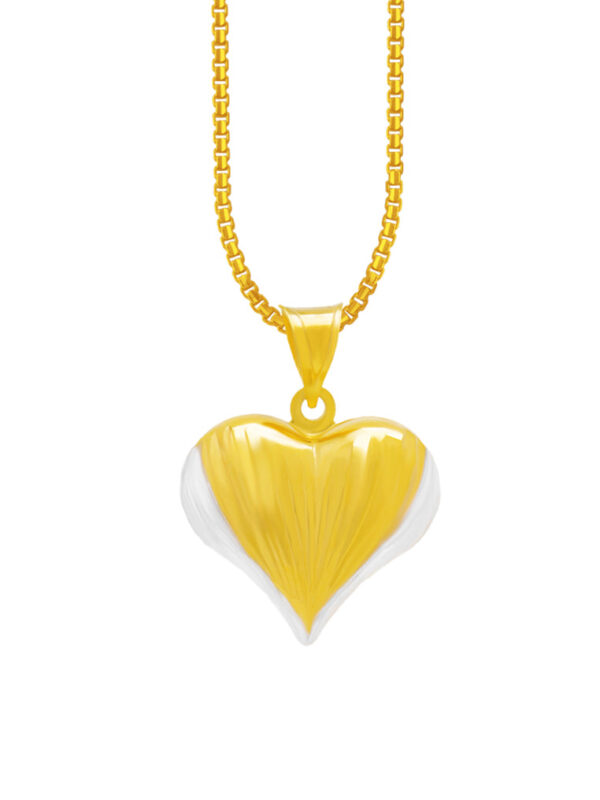 TOMEI Lusso Italia Dual-Tone Heart Pendant, Yellow Gold 916