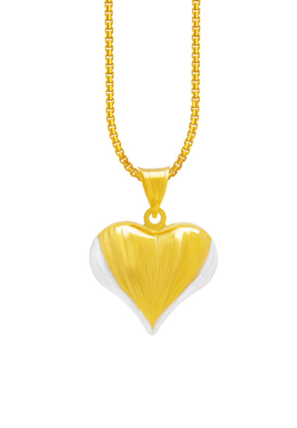 TOMEI Lusso Italia Dual-Tone Heart Pendant, Yellow Gold 916