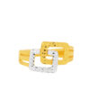 TOMEI Dual-Tone Interlocking  Bar Ring, Yellow Gold 916