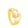 TOMEI Dual-Tone Interlocking  Bar Ring, Yellow Gold 916