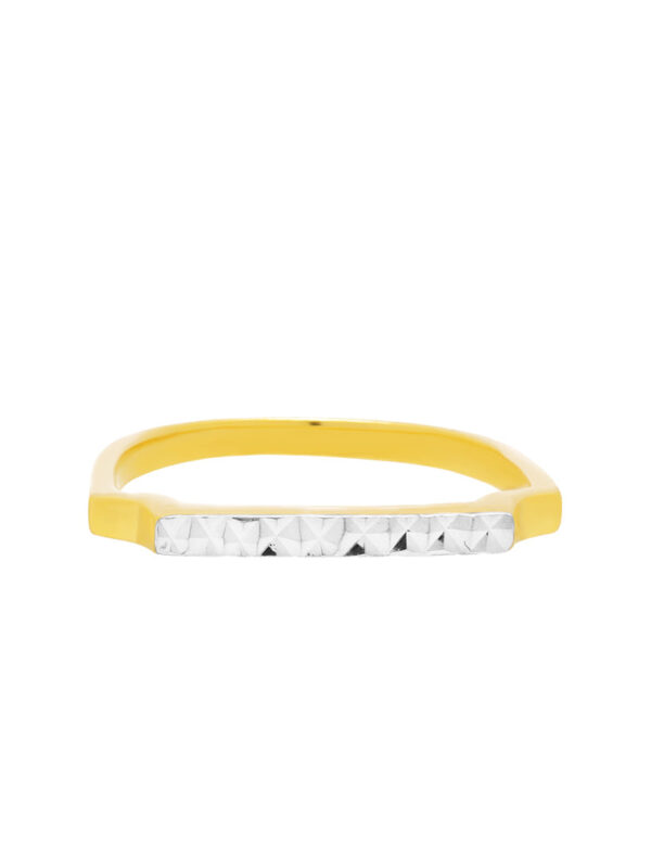 TOMEI Laser Cut Line Ring, Yellow Gold 916