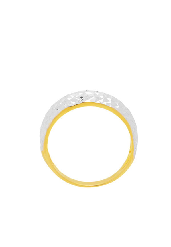TOMEI Dual-Tone Fearless Ring, Yellow Gold 916